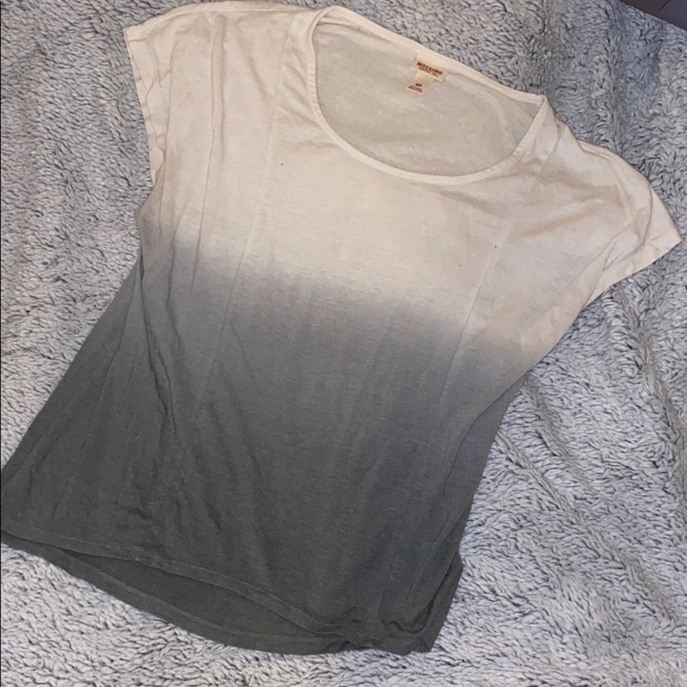 Mossimo Grey & White Ombre Tee